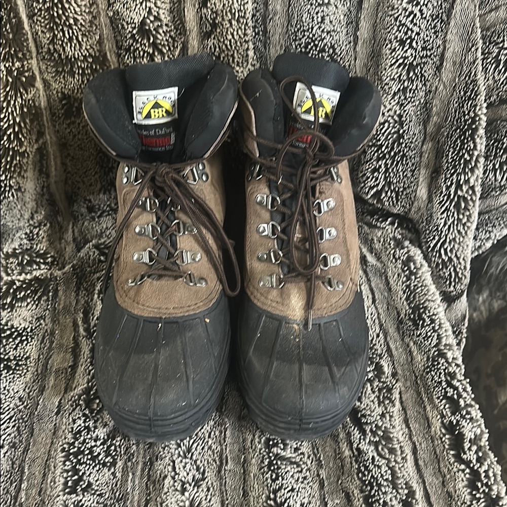 Brown and Black Duck Boots